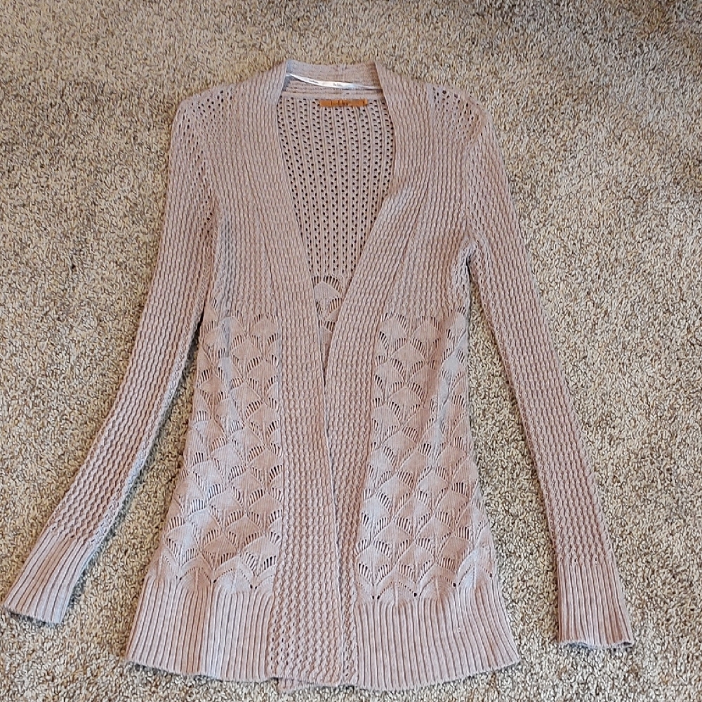 Belldini Women's Open Knit Cardigan - Khaki